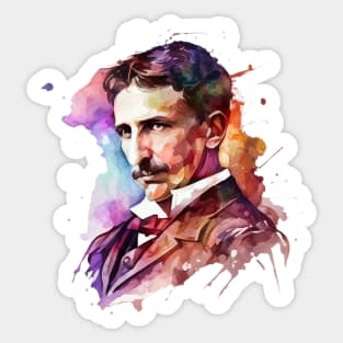 NIKOLA TESLA WATER COLOR PORTRAIT Sticker